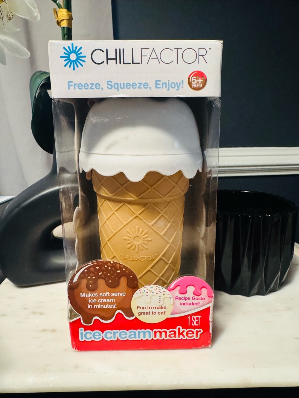 Chill Factor Kids Ice Cream Maker - White & Tan